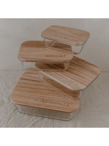 Eulenschnitt Vorratsbehälter "Glück" in Natur/ Transparent - (B)17 x (T)12,5 cm