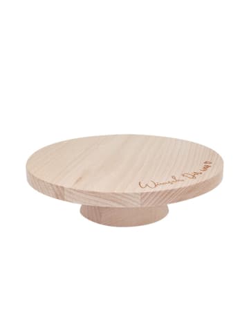 Eulenschnitt Kuchenständer "Wünsch Dir Was" in Natur - (H)5 x Ø 17 cm