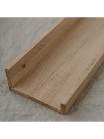 Eulenschnitt Wandregal in Natur - (B)57 x (H)6 x (T)13 cm