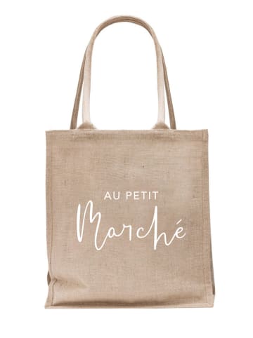 Eulenschnitt Markttasche in Natur in Hellbraun - (B)35,5 x (H)40,5 x (T)17 cm