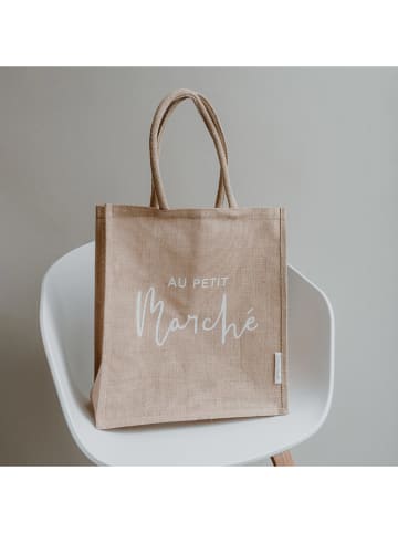 Eulenschnitt Markttasche in Natur in Hellbraun - (B)35,5 x (H)40,5 x (T)17 cm