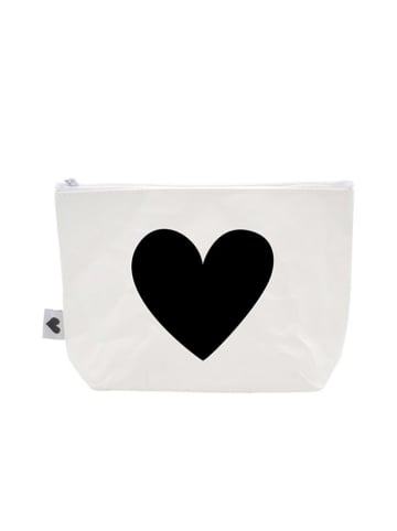 Eulenschnitt Kosmetiktasche "Herz" in Weiß - (B)23 x (H)15 x (T)6 cm