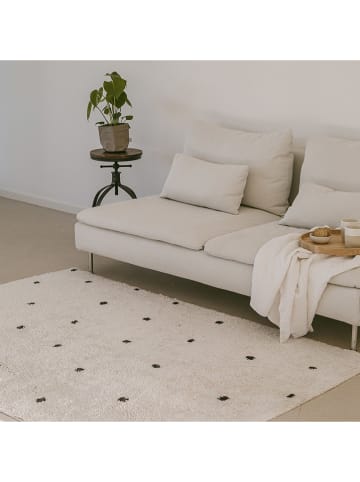 Eulenschnitt Baumwoll-Teppich "Punkte" in Creme - (L)200 x (B)140 cm