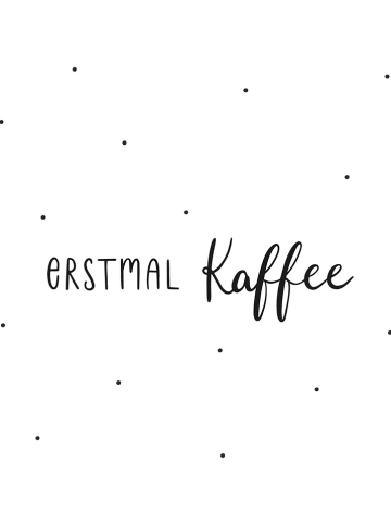 Eulenschnitt Wandtattoo "Erstmal Kaffee" in Schwarz