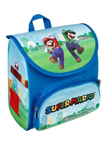 Super Mario Vorschulranzen "Super Mario" in Blau - (B)23 x (H)21 x (T)13 cm