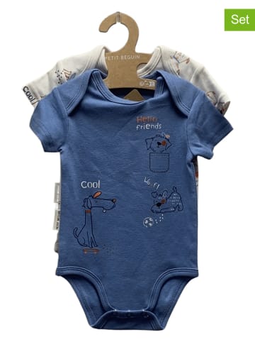 Petit Beguin 2er-Set: Bodys in Blau/ Creme