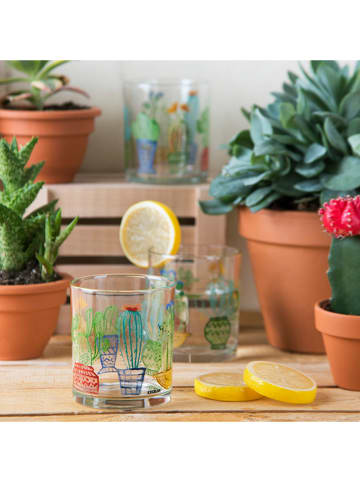 Trendy Kitchen by EXCÉLSA Szklanki (6 szt.) "Cactus"  ze wzorem - 250 ml