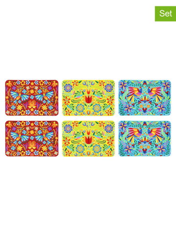 Trendy Kitchen by EXCÉLSA 6er-Set: Tischsets "Mexican Flowers" in Bunt - (L)43 x (B)28,5 cm