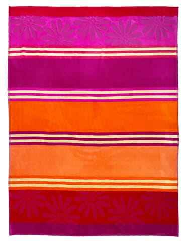 Le Comptoir de la Plage Ręcznik plażowy w kolorze pomarańczowo-fioletowo-czerwonym - 180 x 140 cm
