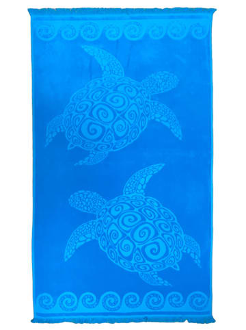 Le Comptoir de la Plage Ręcznik plażowy "Dantela - Cozumel" w kolorze niebieskim - 170 x 90 cm