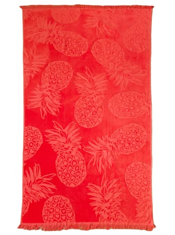 Le Comptoir de la Plage Ręcznik plażowy "Dantela - Lazaro" w kolorze czerwonym - 170 x 90 cm