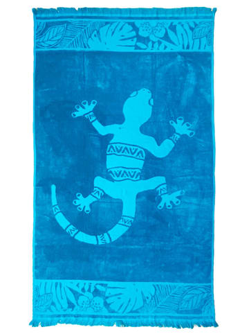 Le Comptoir de la Plage Ręcznik plażowy "Dantela - Kariba" w kolorze niebieskim - 170 x 90 cm