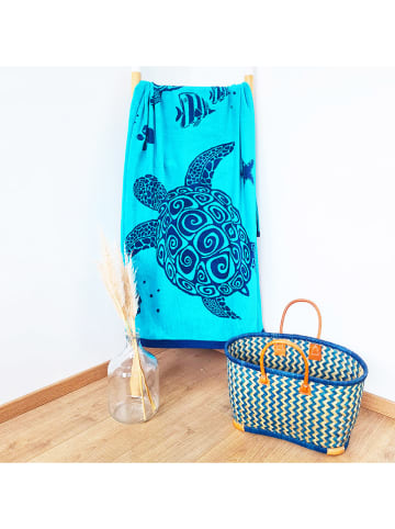 Le Comptoir de la Plage Strandtuch "Sirli - Osa" in Hellblau - (L)170 x (B)90 cm