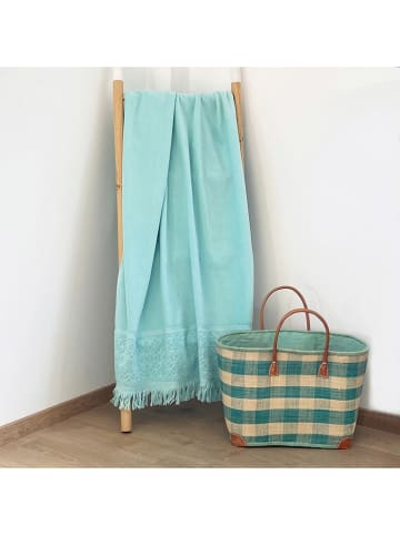 Le Comptoir de la Plage Ręcznik plażowy "Romance" w kolorze błękitnym - 170 x 90 cm
