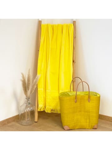 Le Comptoir de la Plage Ręcznik plażowy "Romance" w kolorze żółtym - 170 x 90 cm