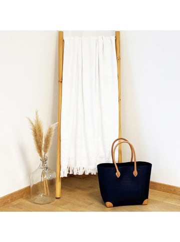 Le Comptoir de la Plage Strandtuch "Romance" in Weiß - (L)170 x (B)90 cm
