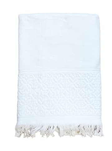 Le Comptoir de la Plage Strandtuch "Romance" in Weiß - (L)170 x (B)90 cm