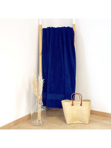 Le Comptoir de la Plage Strandtuch "Classy" in Dunkelblau - (L)180 x (B)90 cm