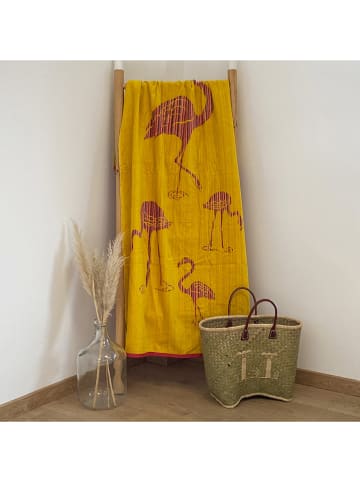 Le Comptoir de la Plage Ręcznik plażowy "Jogo - Rialto" w kolorze żółtym - 150 x 75 cm
