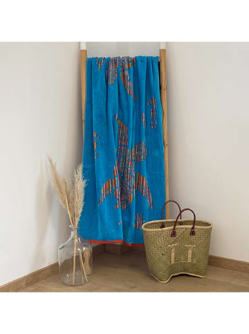 Le Comptoir de la Plage Ręcznik plażowy "Lixo - Murieta" w kolorze niebieskim - 160 x 90 cm