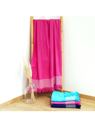 Le Comptoir de la Plage Fouta "Doublee - Paksi" in Pink - (L)180 x (B)140 cm