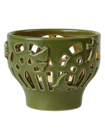 Kähler Theelichthouder "Orangery" groen - (H)7,5 x Ø 9,5 cm