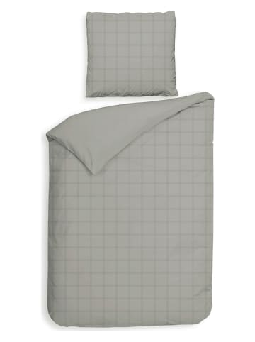 Heckett Lane Satin-Bettwäsche-Set "Diamante" in Grau