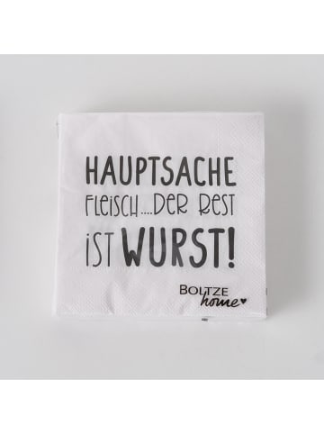 Boltze 3er-Set: Servietten "Grilla" in Grau/ Weiß - 3x 20 Stück