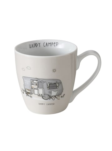 Boltze 3er-Set: Jumbotassen "Vanlife" in Weiß/ Grau - 480 ml