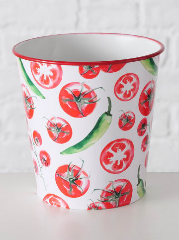 Boltze 4tlg. Pflanztopf-Set: "Tomato" in Weiß/ Rot - (B)30 x (H)10 cm