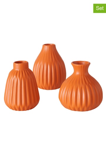 Boltze 3er-Set: Vasen "Esko" in Orange - (H)12 cm