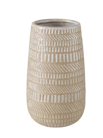 Boltze 2-delige set: vazen "Nalini" wit/beige - (H)19 x Ø 11 cm