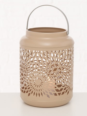 Boltze 2-delige set: windlichten "Ozana" wit/beige - (H)17 cm