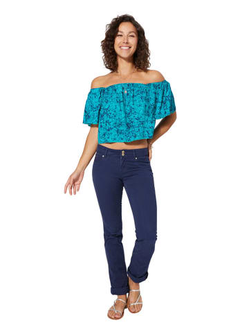 Aller Simplement Blouse turquoise/donkerblauw