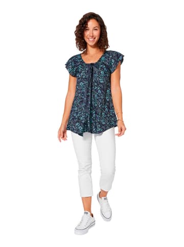 Aller Simplement Blouse donkerblauw/turquoise
