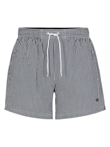 Hugo Boss Badeshorts in Dunkelblau/ Weiß