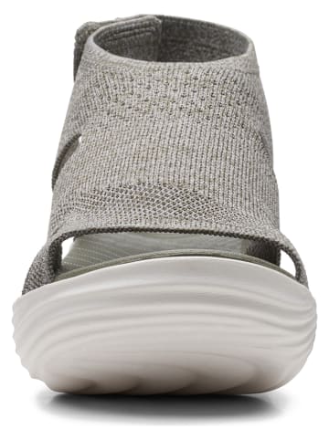 Clarks Skórzane sandały w kolorze szarym na koturnie