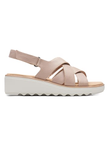 Clarks Leder-Keilsandaletten in Rosa