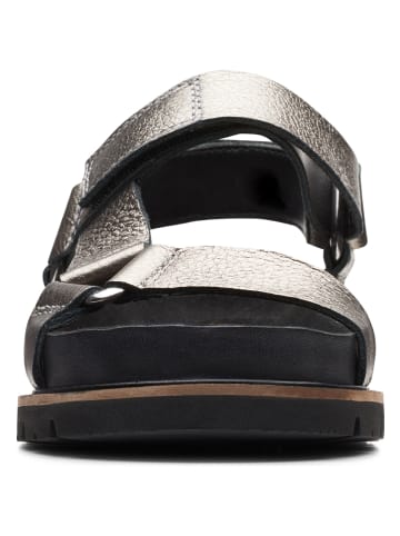 Clarks Leder-Sandalen in Schwarz/ Silber
