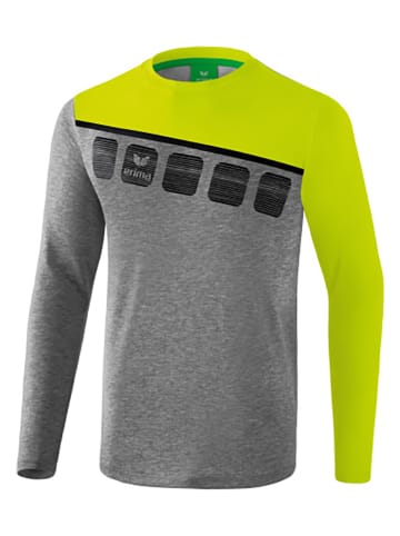 erima Koszulka sportowa "5-C" w kolorze limonkowo-szarym