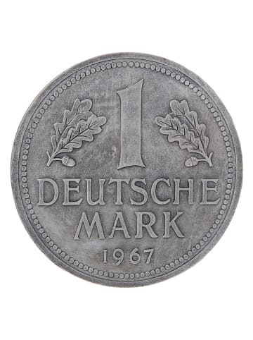 Clayre & Eef Wandobjekt "Deutsche Mark" in Silber - Ø 20 cm
