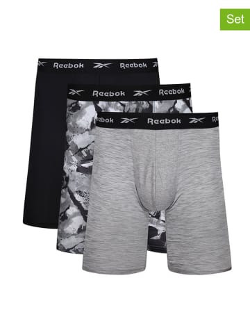 Reebok 3-delige set: boxershorts "Carter" zwart/grijs