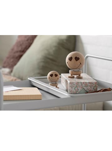 Hoptimist Dekofigur "Smiley Love S" in Eiche - (B)5,6 x (H)6,6 x (T)4,5 cm