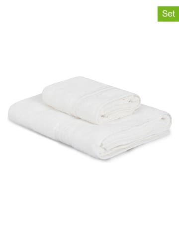 Colourful Cotton 2-delige handdoekenset "Dora" wit
