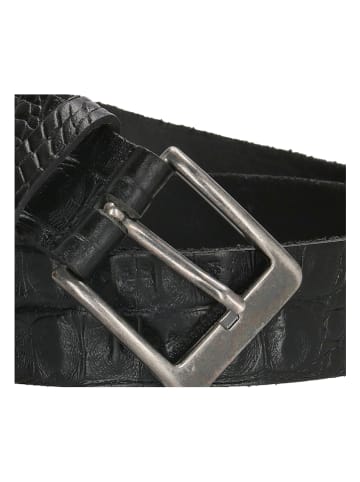 HIDE & STITCHES Leren riem zwart