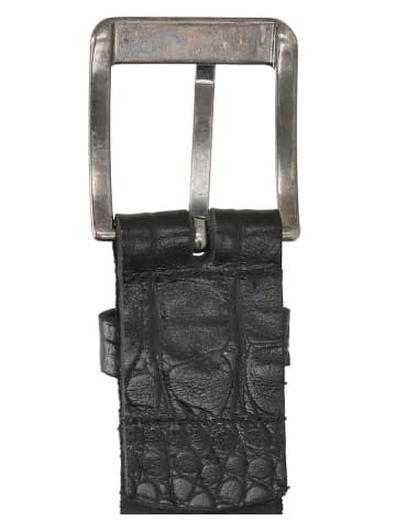 HIDE & STITCHES Leren riem zwart