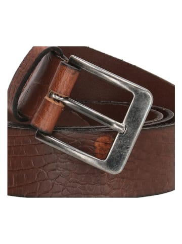 HIDE & STITCHES Leder-Gürtel in Cognac