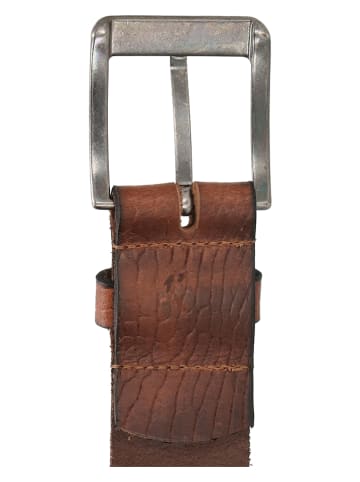 HIDE & STITCHES Leder-Gürtel in Cognac