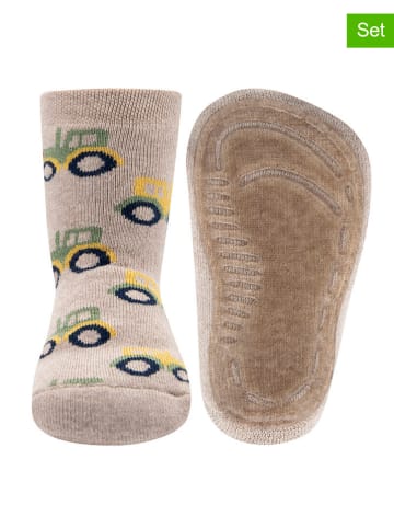 ewers 2er-Set: ABS-Socken "Trecker" in Beige