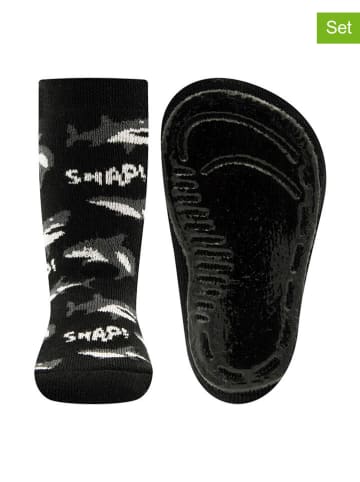 ewers Skarpety antypoślizgowe (2 pary) "Sharks" w kolorze czarnym